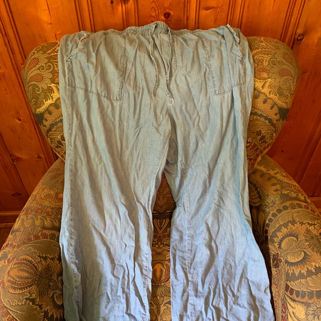 Chambray Flared Pants